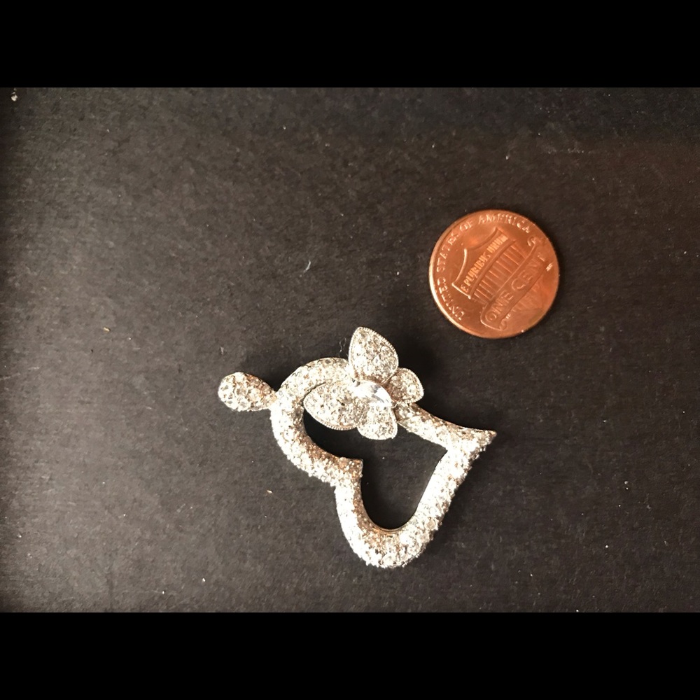 7g FAS STERLING HEART RHINESTONES PENDANT - Picture 4 of 8